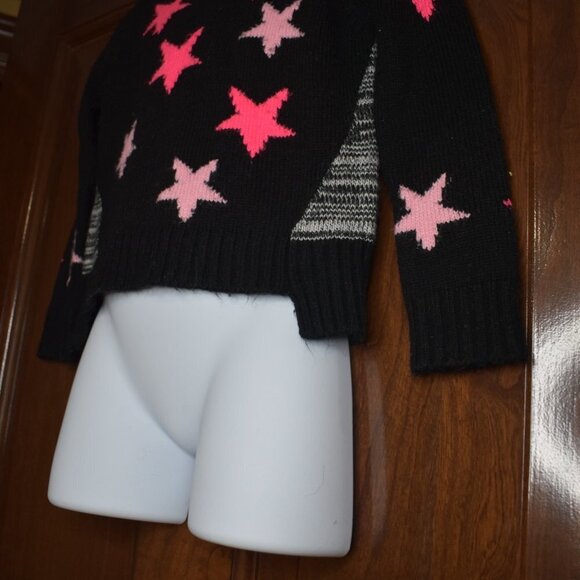 Little Girls Star Knit Sweater Size 2T Black and Pink - Picture 5 of 7